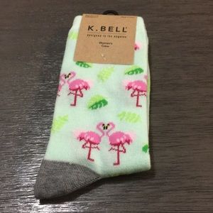 K Bell flamingo women’s crew socks